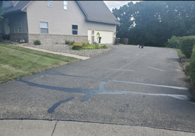 Driveway before seal coating - Project 6