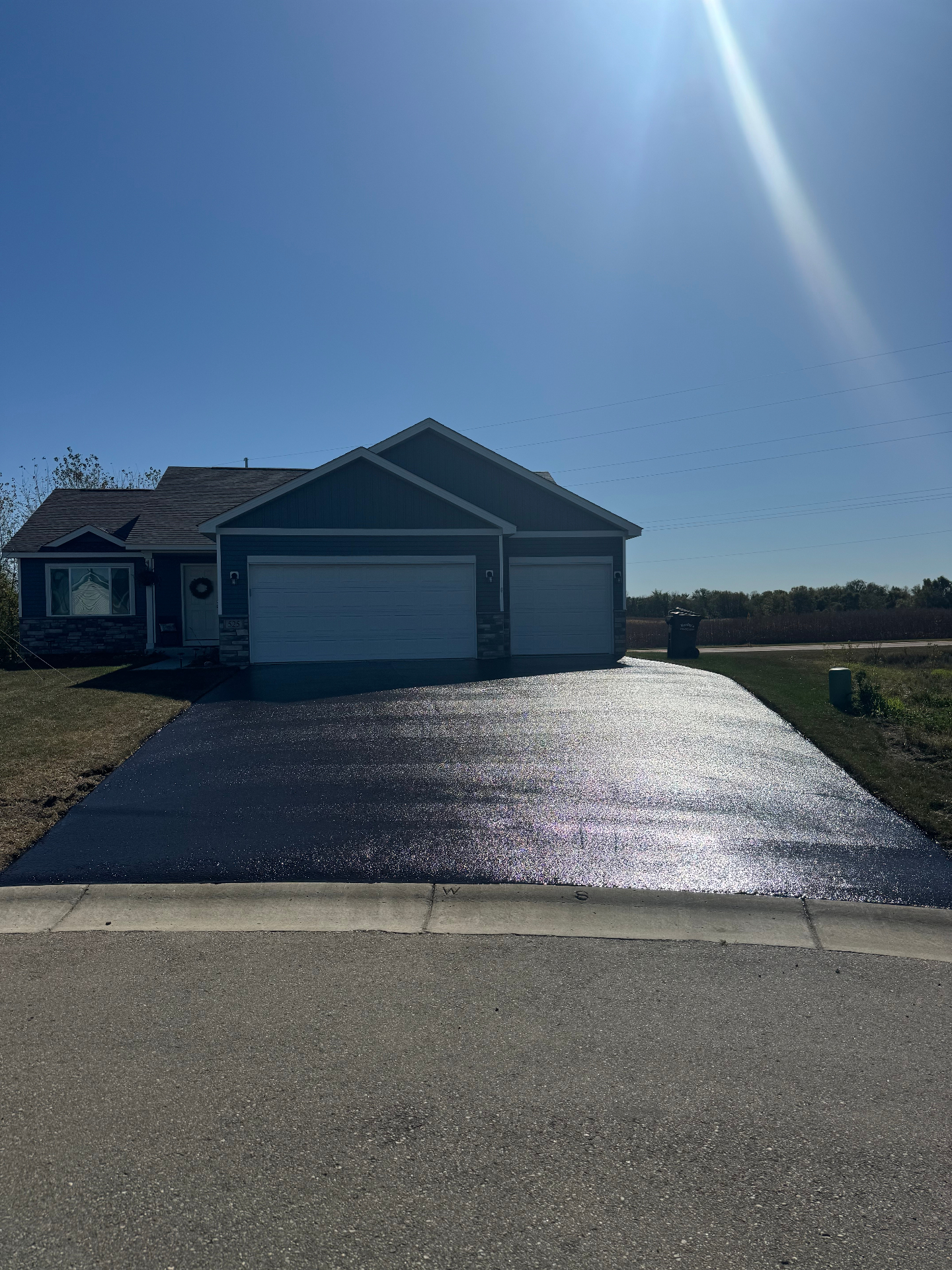 Driveway after seal coating